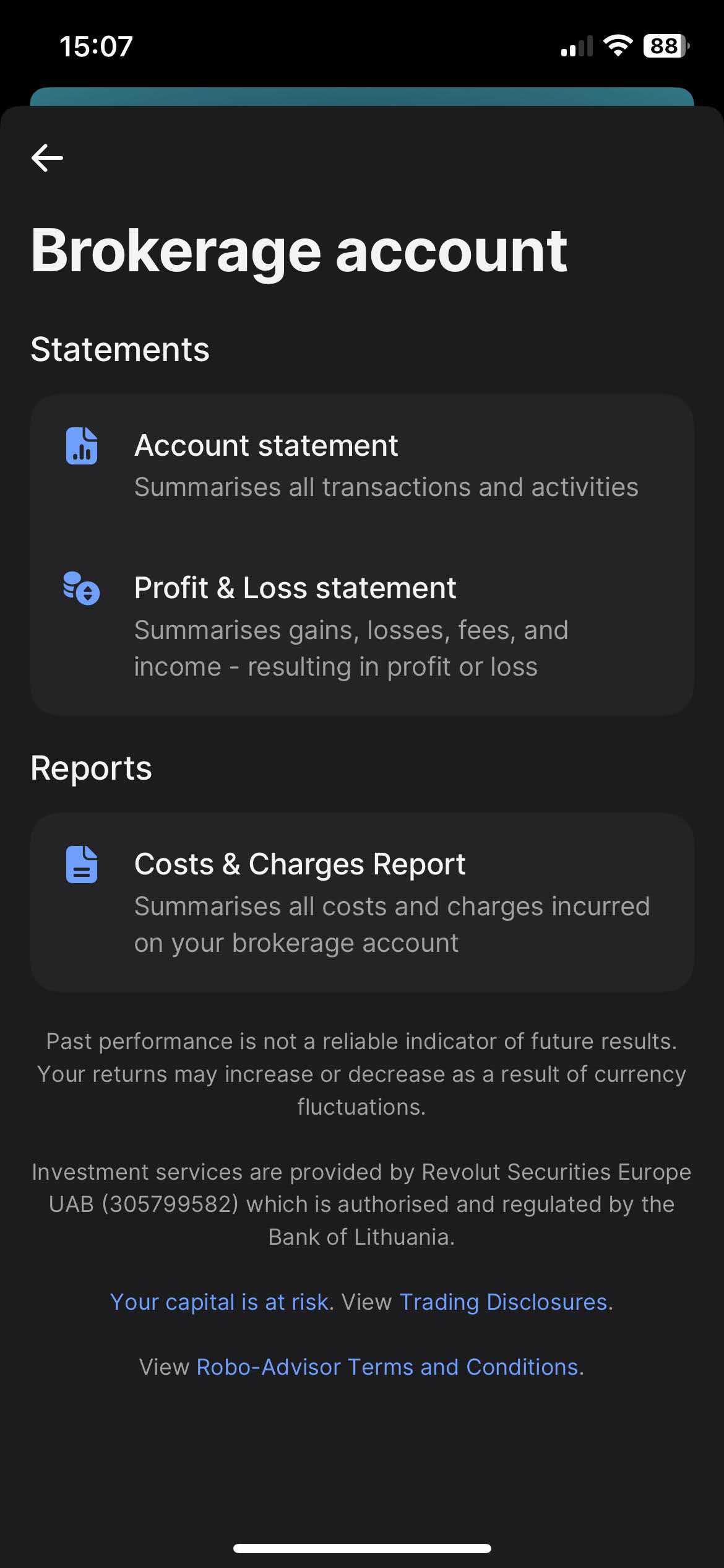 Revolut Brokerage Statements