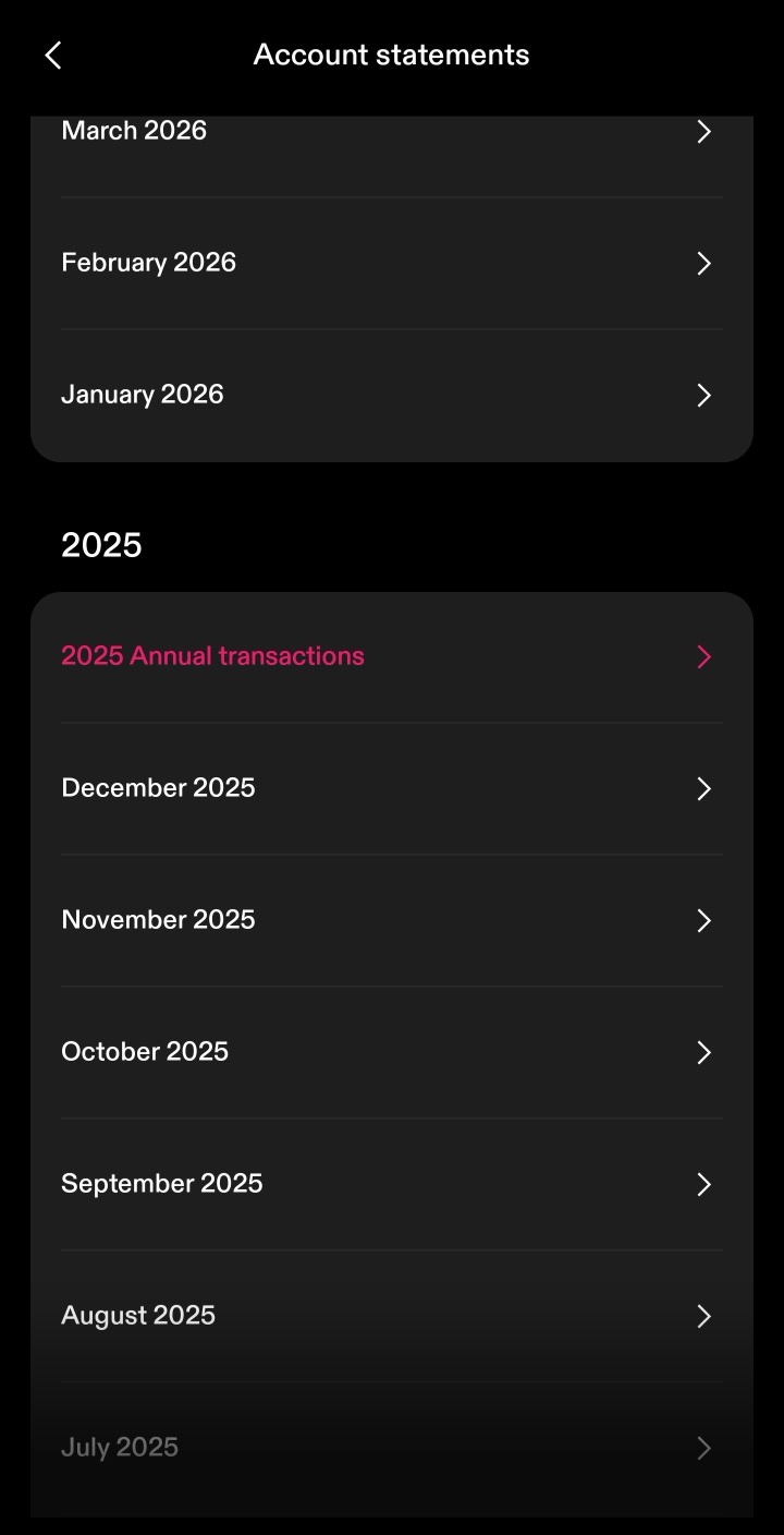 Strike annual transactions statements